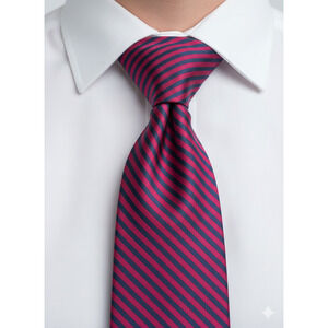 LRL Ralph Lauren red blue diagonal stripe silk tie - 56.5"